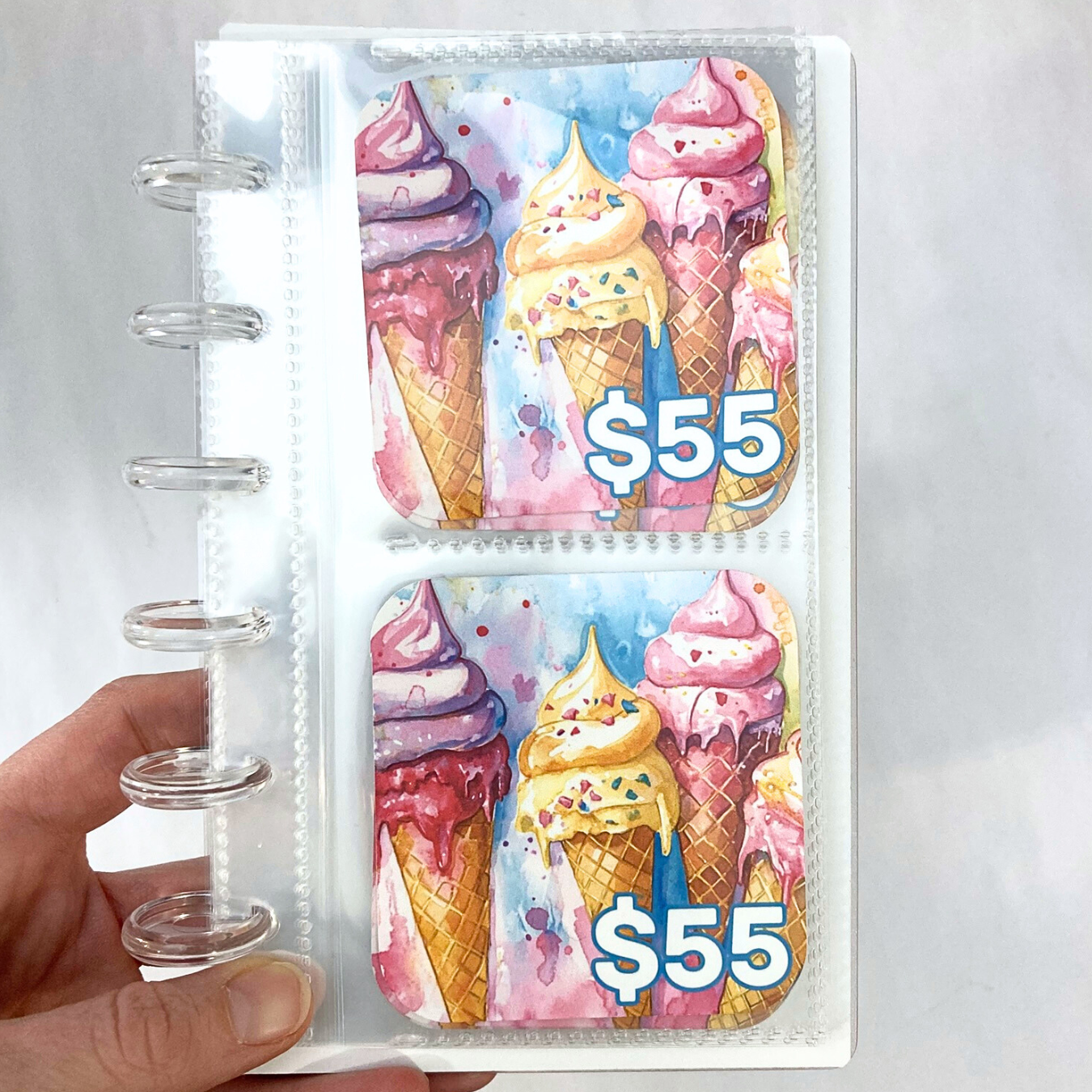 26 Week Savings Challenge Binder | $1,500 Savings Goal | Ice Cream Design | A6 Disc Binder | Cash Budgeting | Money Binder