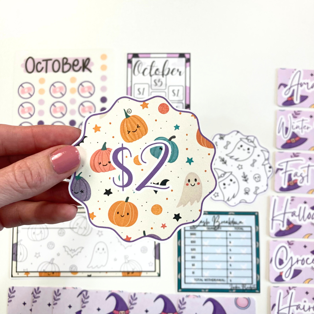 *PREVIEW ONLY, LISTING GOES LIVE 9/4 @ 10AM VERY LIMITED QUANTITY* October Budget $20 Bundle Spooky Cute  | Savings Challenges & Cash Stuffing Supplies