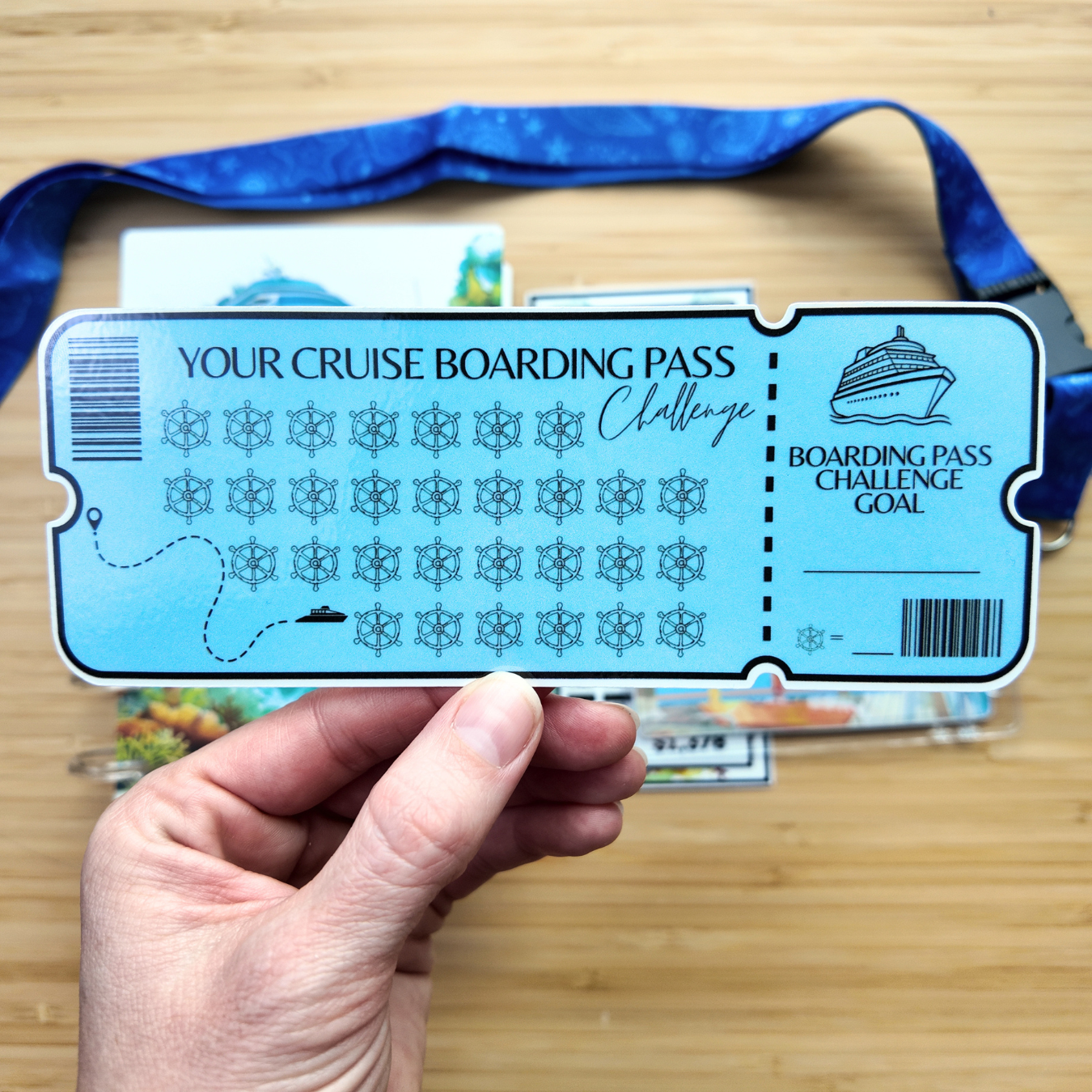 Cruise Bundle | 52 Week Savings Challenge Binder, Key Card Challenge, Boarding Pass Challenge, Lanyard | Laminated Challenges | A6 Binder