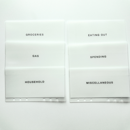 6 Sleeves with Categories for A6 Ring Bound Binders | Inserts / Sleeves