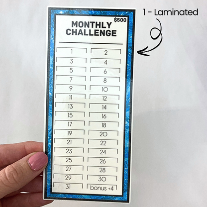 $500 Monthly Challenge Tracker | Bling Design | Money Savings Challenge