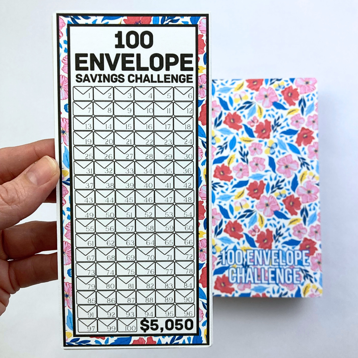 100 Envelope Be Happy Design | $5,050 Savings Binder | PDF PNG and STUDIO3 Files | Digital Download