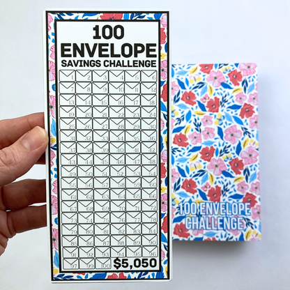 100 Envelope Be Happy Design | $5,050 Savings Binder | PDF PNG and STUDIO3 Files | Digital Download