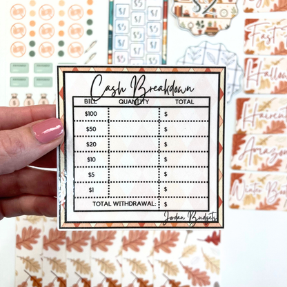 *PREVIEW ONLY, LISTING GOES LIVE 9/4 @ 10AM VERY LIMITED QUANTITY* October Budget $20 Bundle Colorful Cozy | Savings Challenges & Cash Stuffing Supplies