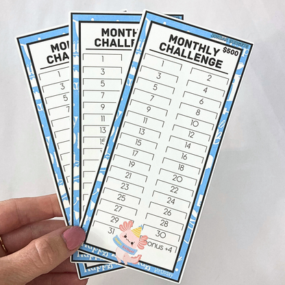$500 Monthly Challenge Tracker | Happy Birthday Design | Money Savings Challenge