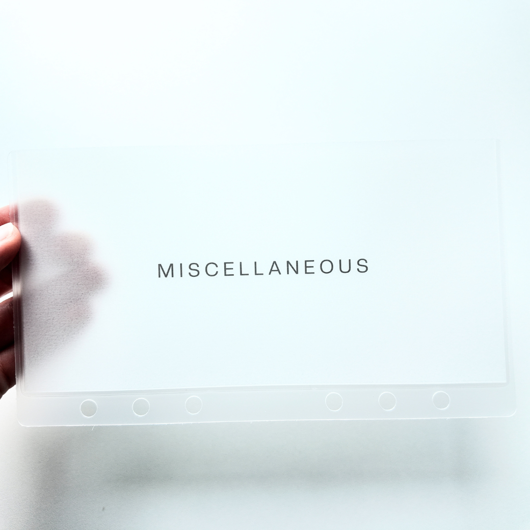 6 Sleeves with Categories for A6 Ring Bound Binders | Inserts / Sleeves