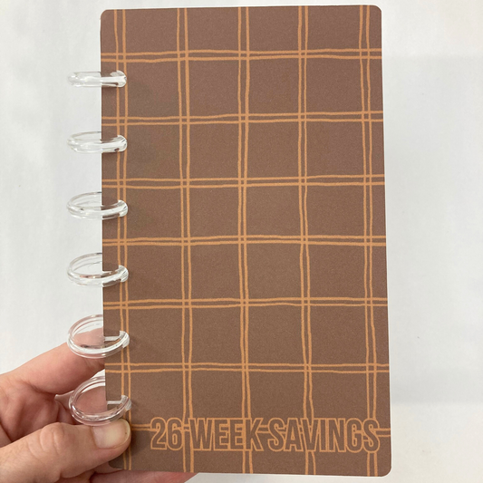 26 Week Savings Challenge Binder | $1,500 Savings | Cozy Plaid Design | A6 Disc Binder | Cash Budgeting | Money Binder