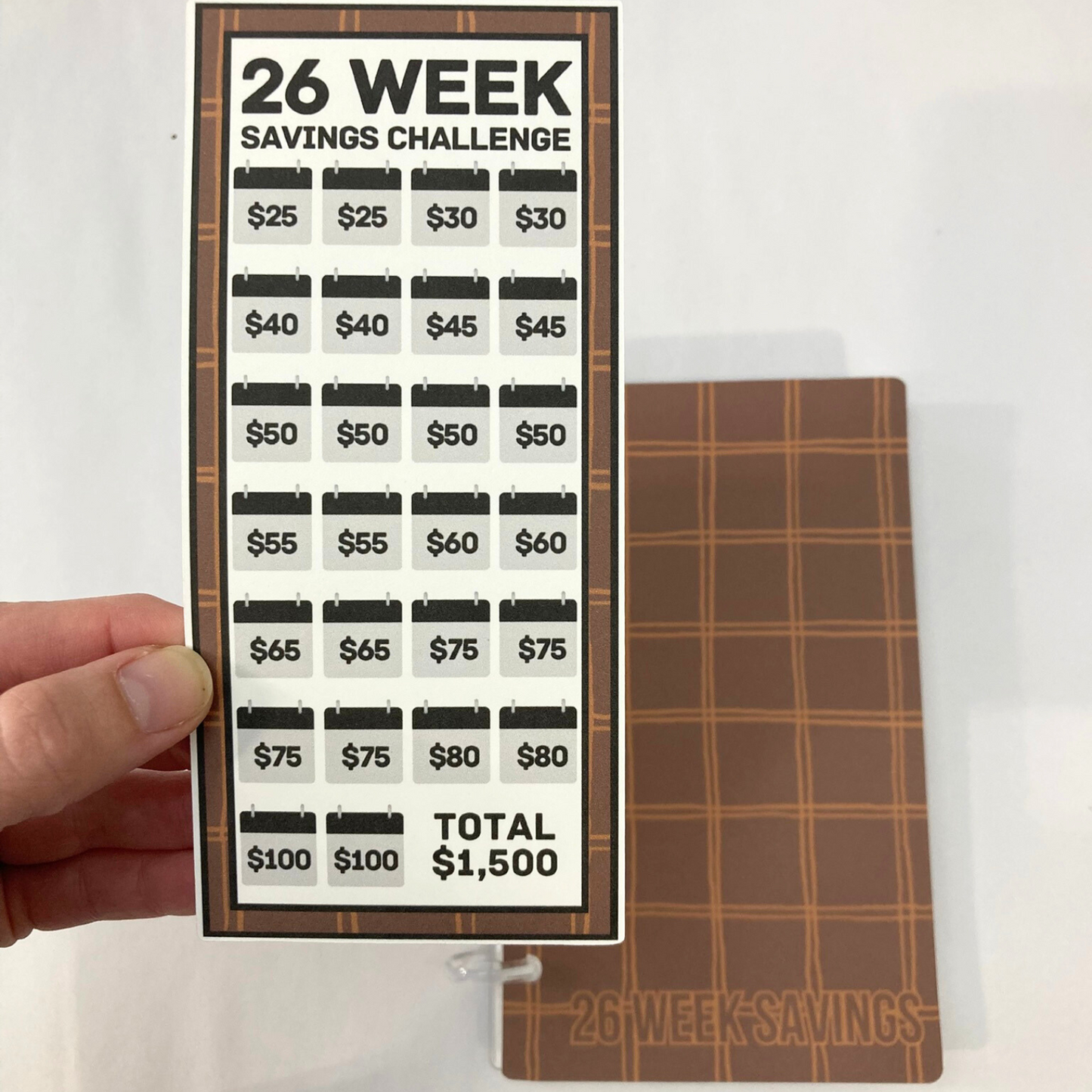 26 Week Savings Challenge Binder | $1,500 Savings | Cozy Plaid Design | A6 Disc Binder | Cash Budgeting | Money Binder