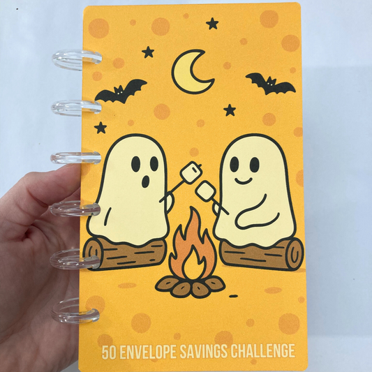 50 Envelope Savings Binder Campfire Design | A6 Disc Binder | Cash Budgeting | Money Binder
