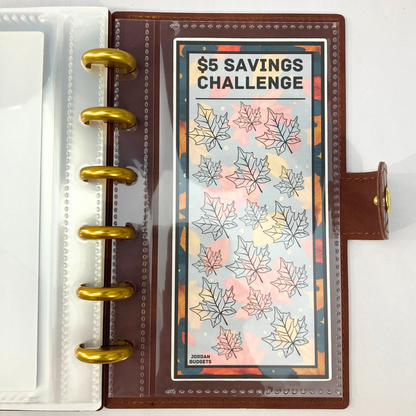 Cozy Harvest | September Design | Month Ahead Bills & Savings Binder | 12 Savings Challenges | Brown Binder