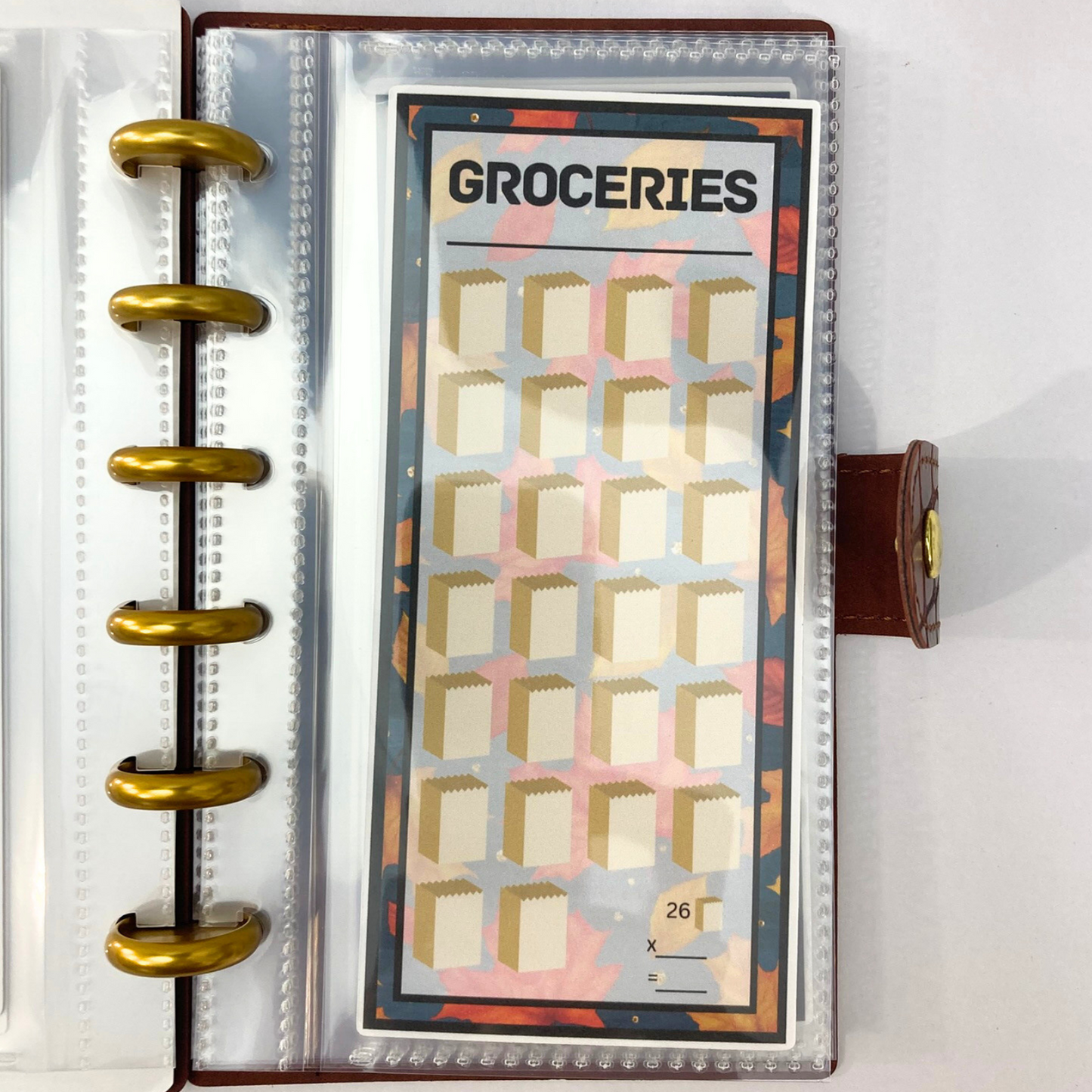 Cozy Harvest | September Design | Month Ahead Bills & Savings Binder | 12 Savings Challenges | Brown Binder