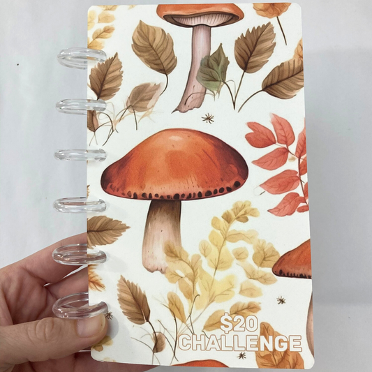 $20 Savings Binder Mushroom Design | A6 Disc Binder | Cash Budgeting | Money Binder