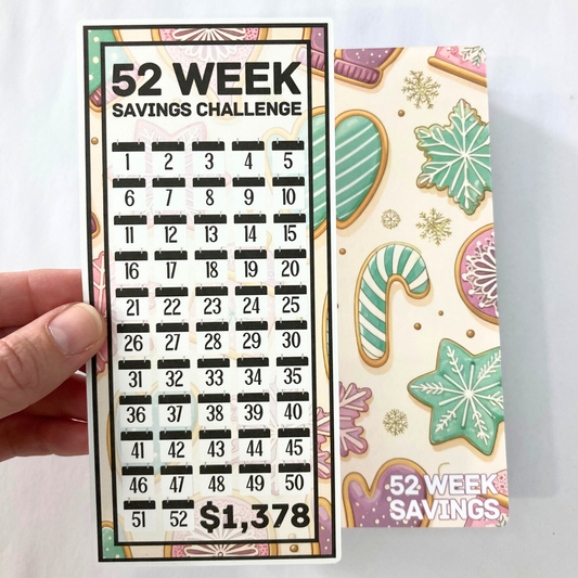 Sugar & Snow | 52 Week Savings Challenge Binder | A6 Disc Binder | Cash Budgeting | Money Binder