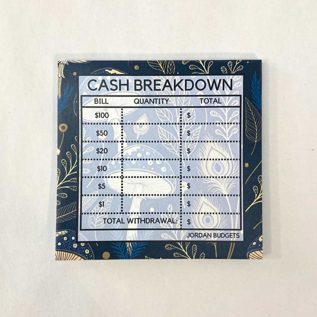 Cash Breakdown Sticky Notes | Getting Money From the Bank | Set of 25 Functional Sticky Notes | Approx. 3x3