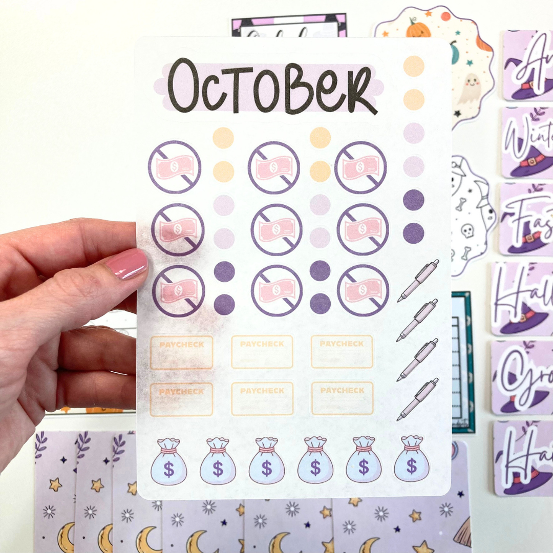 *PREVIEW ONLY, LISTING GOES LIVE 9/4 @ 10AM VERY LIMITED QUANTITY* October Budget $20 Bundle Spooky Cute  | Savings Challenges & Cash Stuffing Supplies