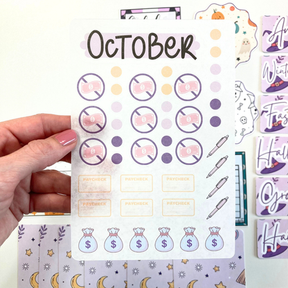 *PREVIEW ONLY, LISTING GOES LIVE 9/4 @ 10AM VERY LIMITED QUANTITY* October Budget $20 Bundle Spooky Cute  | Savings Challenges & Cash Stuffing Supplies
