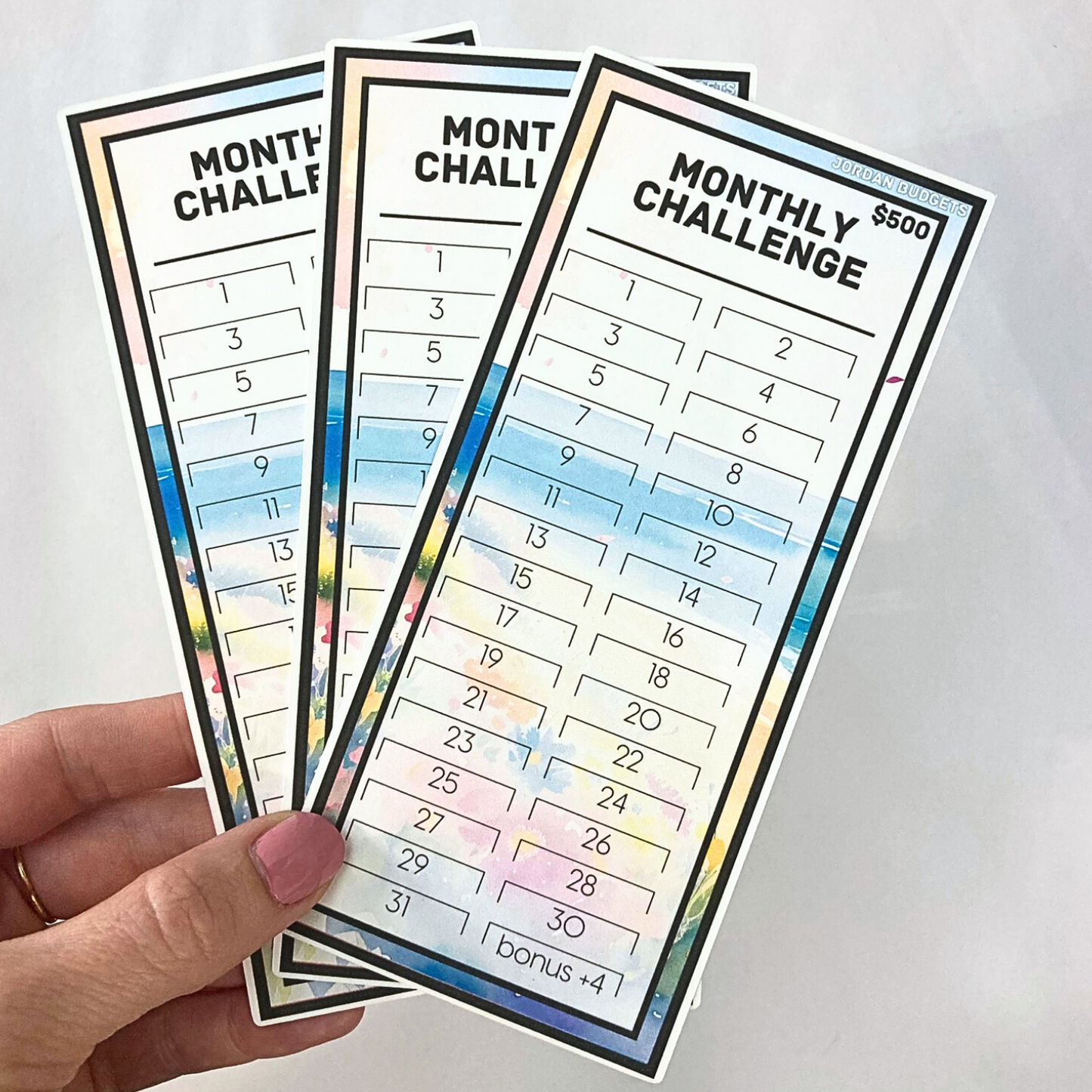 $500 Monthly Challenge Tracker | Sand & Sun Design | Money Savings Challenge