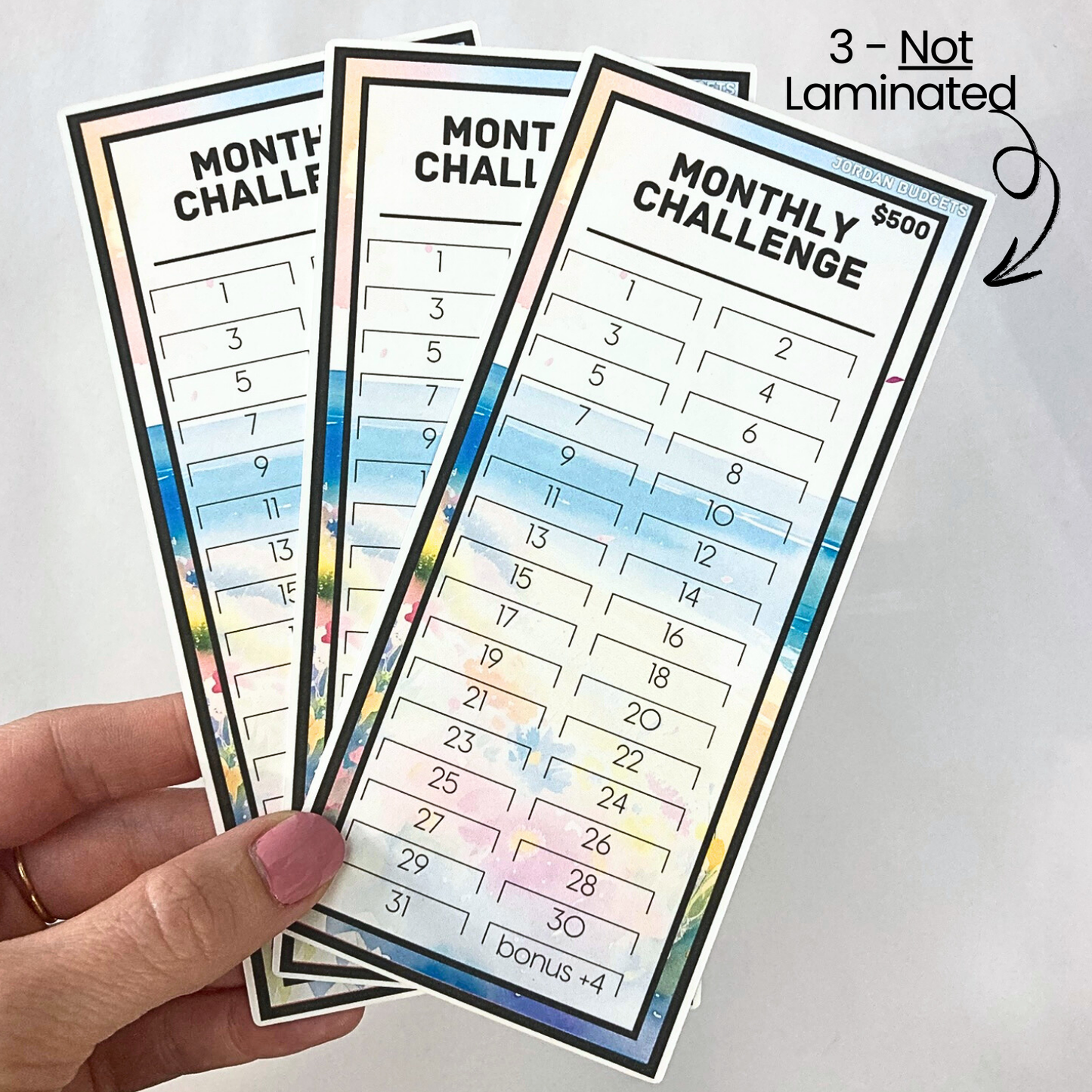 $500 Monthly Challenge Tracker | Sand & Sun Design | Money Savings Challenge