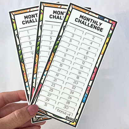 $500 Monthly Challenge Tracker | Summer Design | Money Savings Challenge
