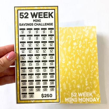 Mini Monday $250 Savings | Wildflower Design | 52 Week Savings Challenge Binder | A6 Disc Binder | Cash Budgeting | Money Binder