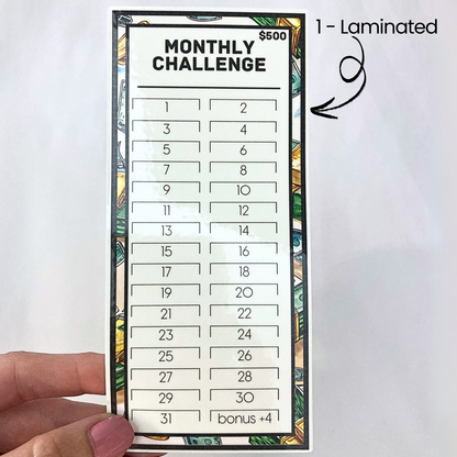 $500 Monthly Challenge Tracker | Debt / Money  Design | Money Savings Challenge
