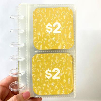 Mini Monday $250 Savings | Wildflower Design | 52 Week Savings Challenge Binder | A6 Disc Binder | Cash Budgeting | Money Binder