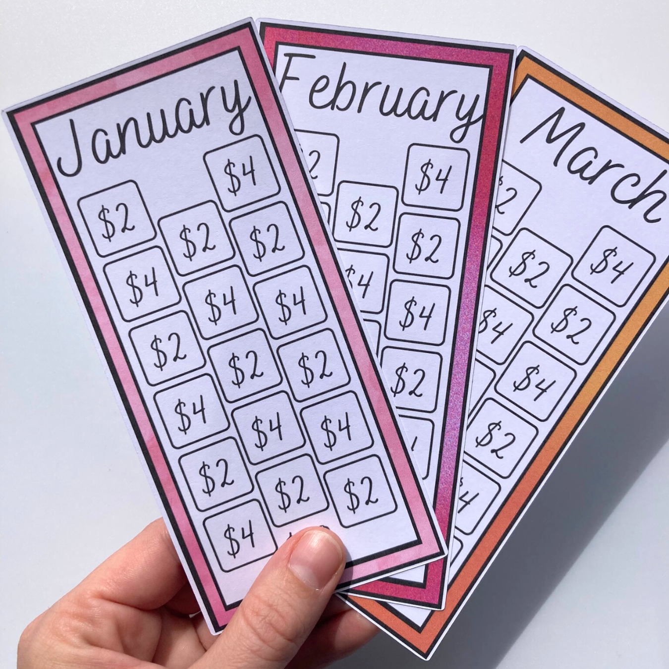 Monthly Rainbow $50 Savings Challenges | Thick Cardstock | Physical Shipped Item | No Binder