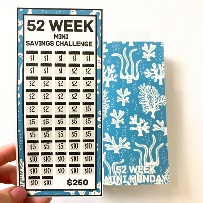 Mini Monday $250 Savings | Sea Flora Design | 52 Week Savings Challenge Binder | A6 Disc Binder | Cash Budgeting | Money Binder