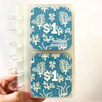 Mini Monday $250 Savings | Sea Flora Design | 52 Week Savings Challenge Binder | A6 Disc Binder | Cash Budgeting | Money Binder