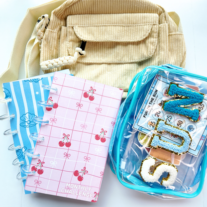 Summer Bundle | $500 Monthly Savings Challenge, $5,000 Summer Savings Challenge, Fun in the Sun Budgeting Game, Crossbody Purse | Limited Edition Summer Collection | A6 Budget Binder Set