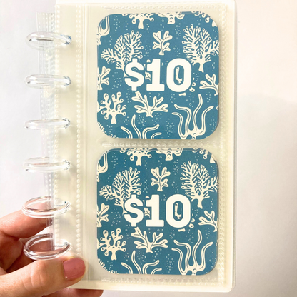 Mini Monday $250 Savings | Sea Flora Design | 52 Week Savings Challenge Binder | A6 Disc Binder | Cash Budgeting | Money Binder