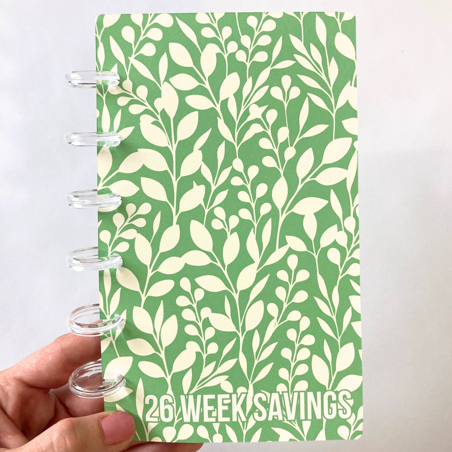 26 Week Savings Challenge Binder | $1,500 Savings | Garden Green Design | A6 Disc Binder | Cash Budgeting | Money Binder