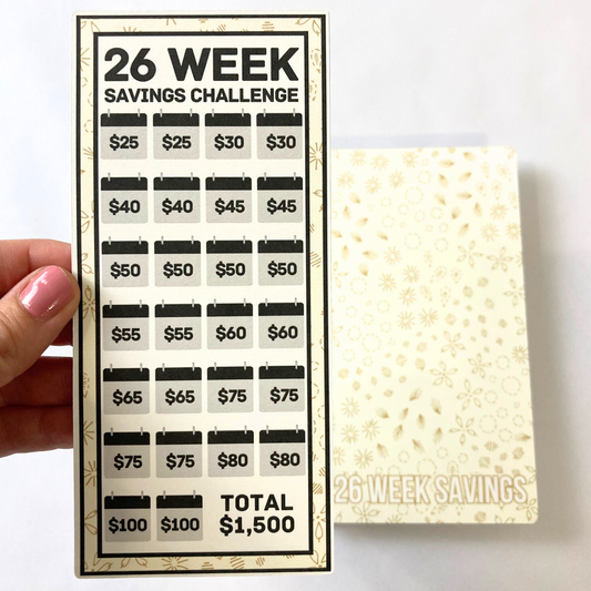 26 Week Savings Challenge Binder | $1,500 Savings | Desert Petal Design | A6 Disc Binder | Cash Budgeting | Money Binder