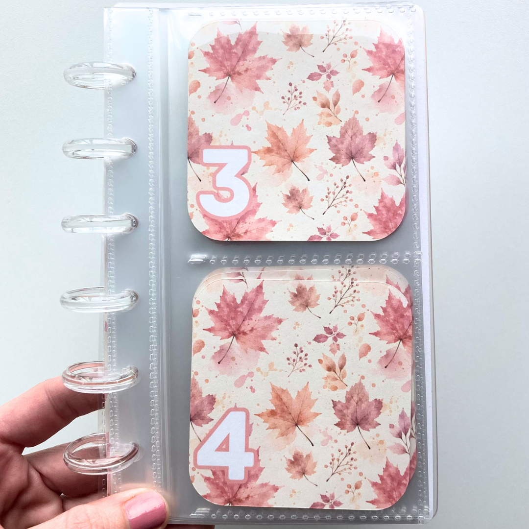 Monthly Challenge Binder | Autumn Leaves Design | Cash Budgeting | Money Binder | A6 Size | Disc Bound Binders