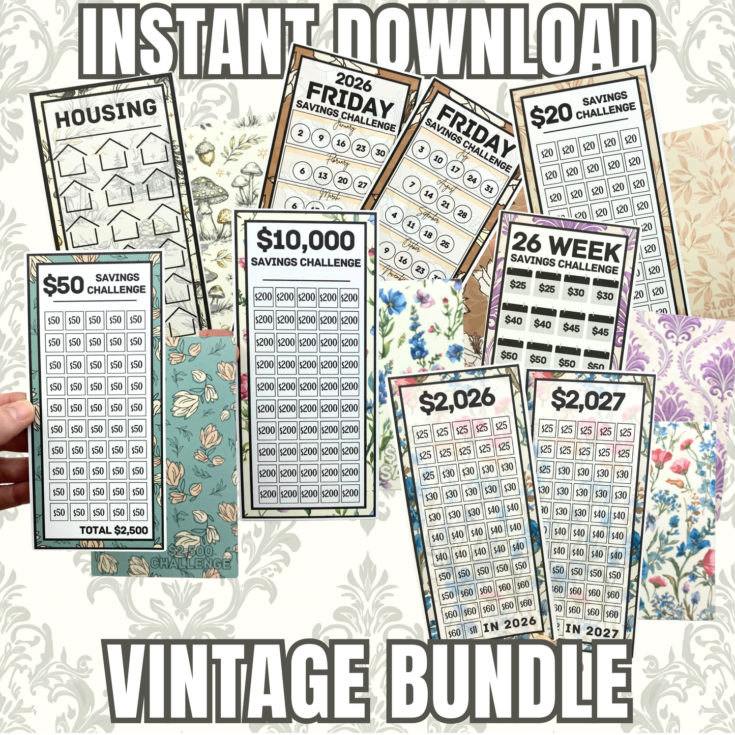 Complete Vintage Collection Bundle | PDF PNG .STUDIO3 Files | A6 Disc Binder | Cash Budgeting | Money Binder | Digital Download