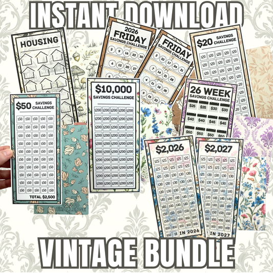 Complete Vintage Collection Bundle | PDF PNG .STUDIO3 Files | A6 Disc Binder | Cash Budgeting | Money Binder | Digital Download