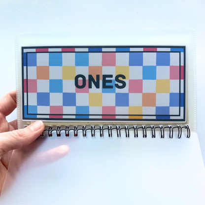 Summer Squares Denomination Savings Binder | Cash Envelope Organizer | Store Extra Cash by Bill Type
