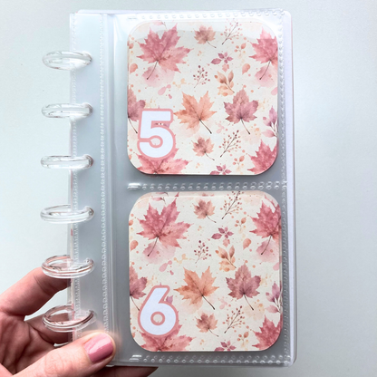 Monthly Challenge Binder | Autumn Leaves Design | Cash Budgeting | Money Binder | A6 Size | Disc Bound Binders