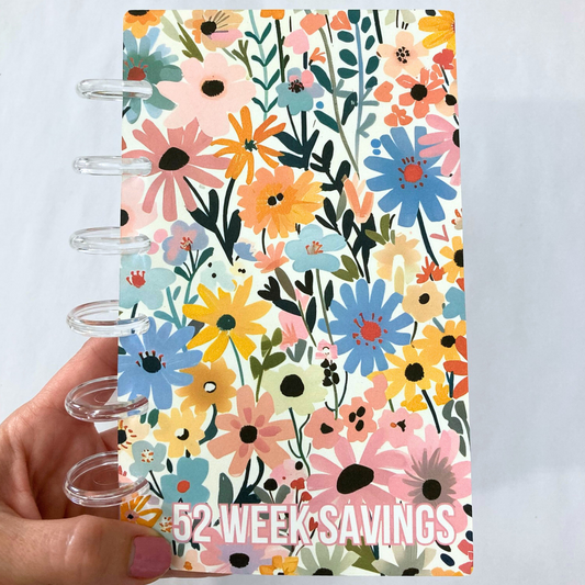 Sunny Bloom | 52 Week Savings Challenge Binder | A6 Disc Binder | Cash Budgeting | Money Binder