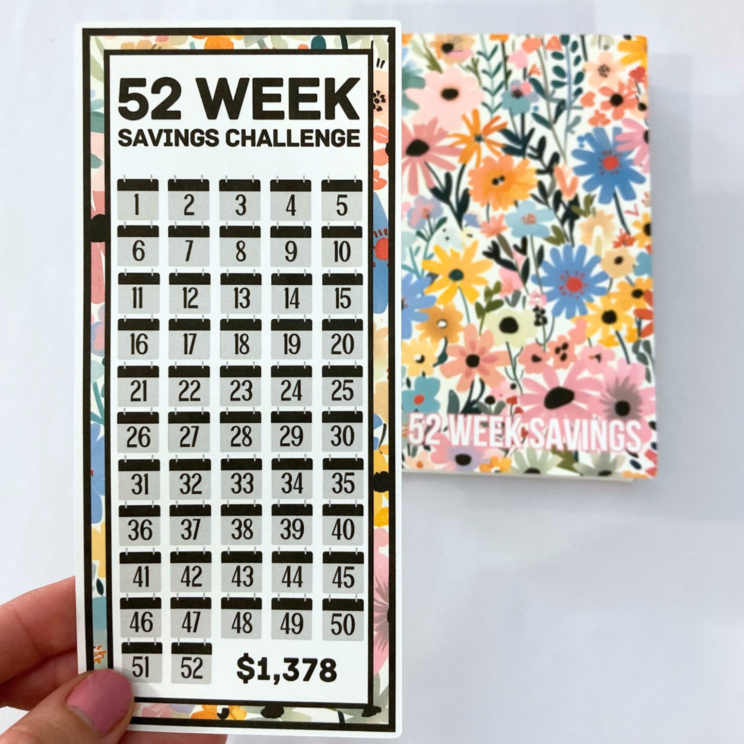 Sunny Bloom | 52 Week Savings Challenge Binder | A6 Disc Binder | Cash Budgeting | Money Binder