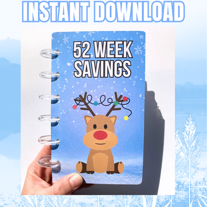 Holiday Deer | 52 Week Savings Challenge Binder | Cash Budgeting | Money Binder | PDF PNG STUDIO3 Files | Digital Download