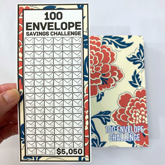 100 Envelope Savings Binder Soft Bloom Design | A6 Disc Binder | Cash Budgeting | Money Binder