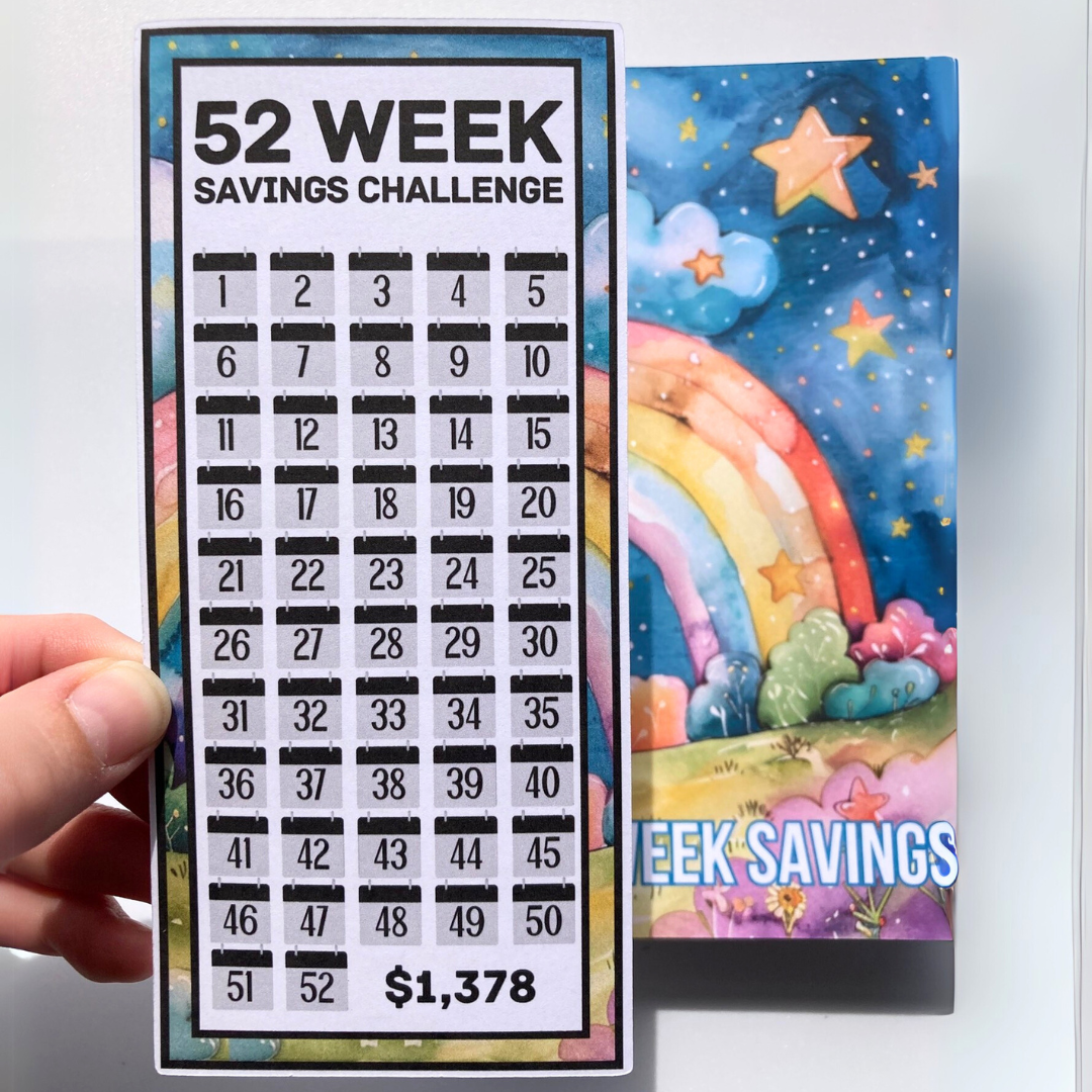 Kids / Baby | 52 Week Savings Challenge Binder | A6 Disc Binder | Cash Budgeting | Money Binder