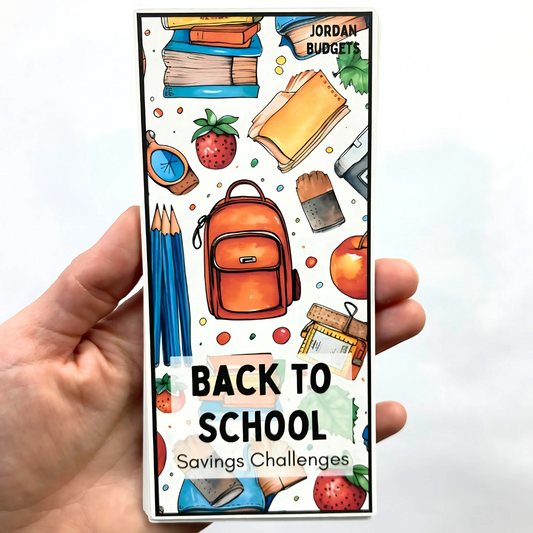 Back to School Savings Challenge Cards | 12 A6 Size Savings Challenge Cards | Physical Shipped Item | No Binder