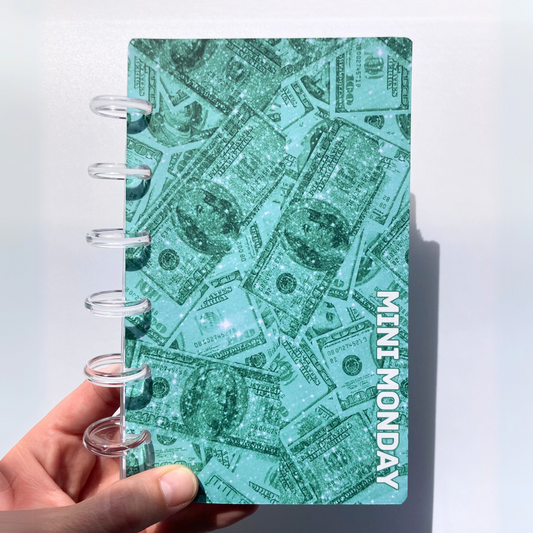 Bling Mini Savings Binder | Mini Monday | 24 Challenge Cards | A6 Disc Binder | Cash Budgeting | Money Binder