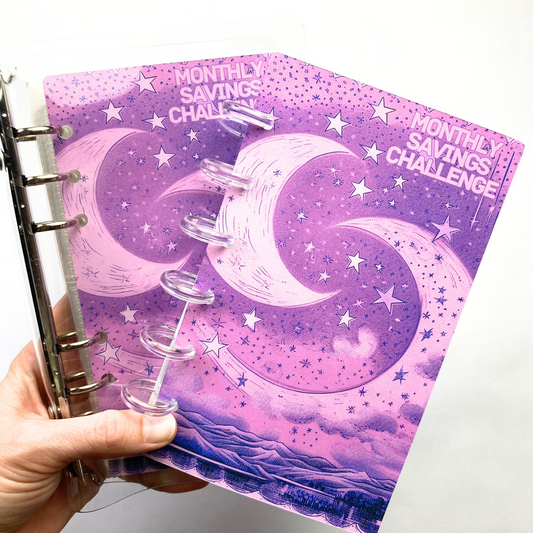 Celestial Collection | Monthly Challenge Binder | Cash Budgeting | Money Binder | A6 Size | Disc or Ring Bound Binders