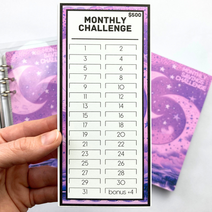 Celestial Collection | Monthly Challenge Binder | Cash Budgeting | Money Binder | A6 Size | Disc or Ring Bound Binders