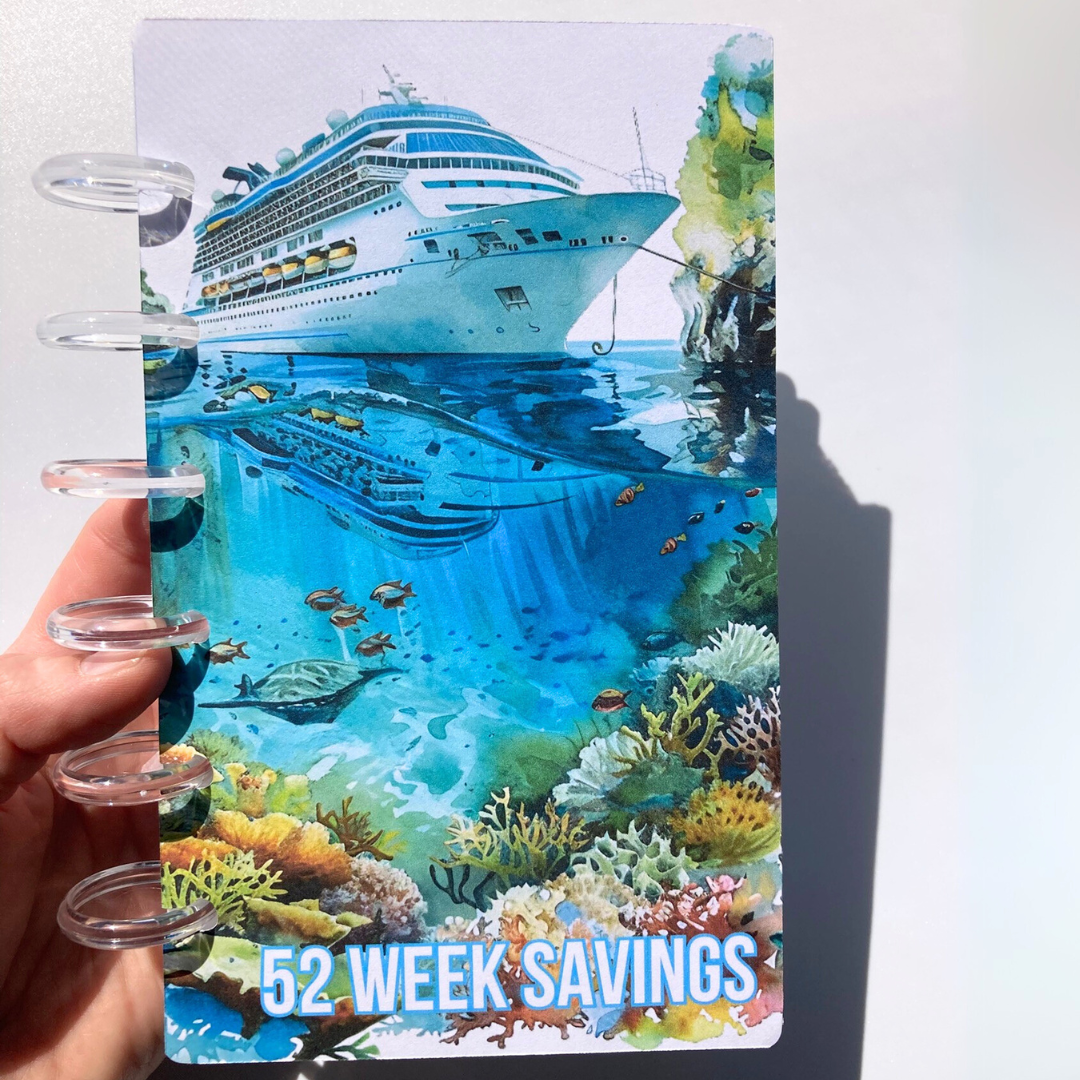 Cruise | 52 Week Savings Challenge Binder | A6 Disc Binder | Cash Budgeting | Money Binder