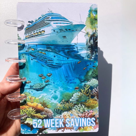 Cruise | 52 Week Savings Challenge Binder | A6 Disc Binder | Cash Budgeting | Money Binder