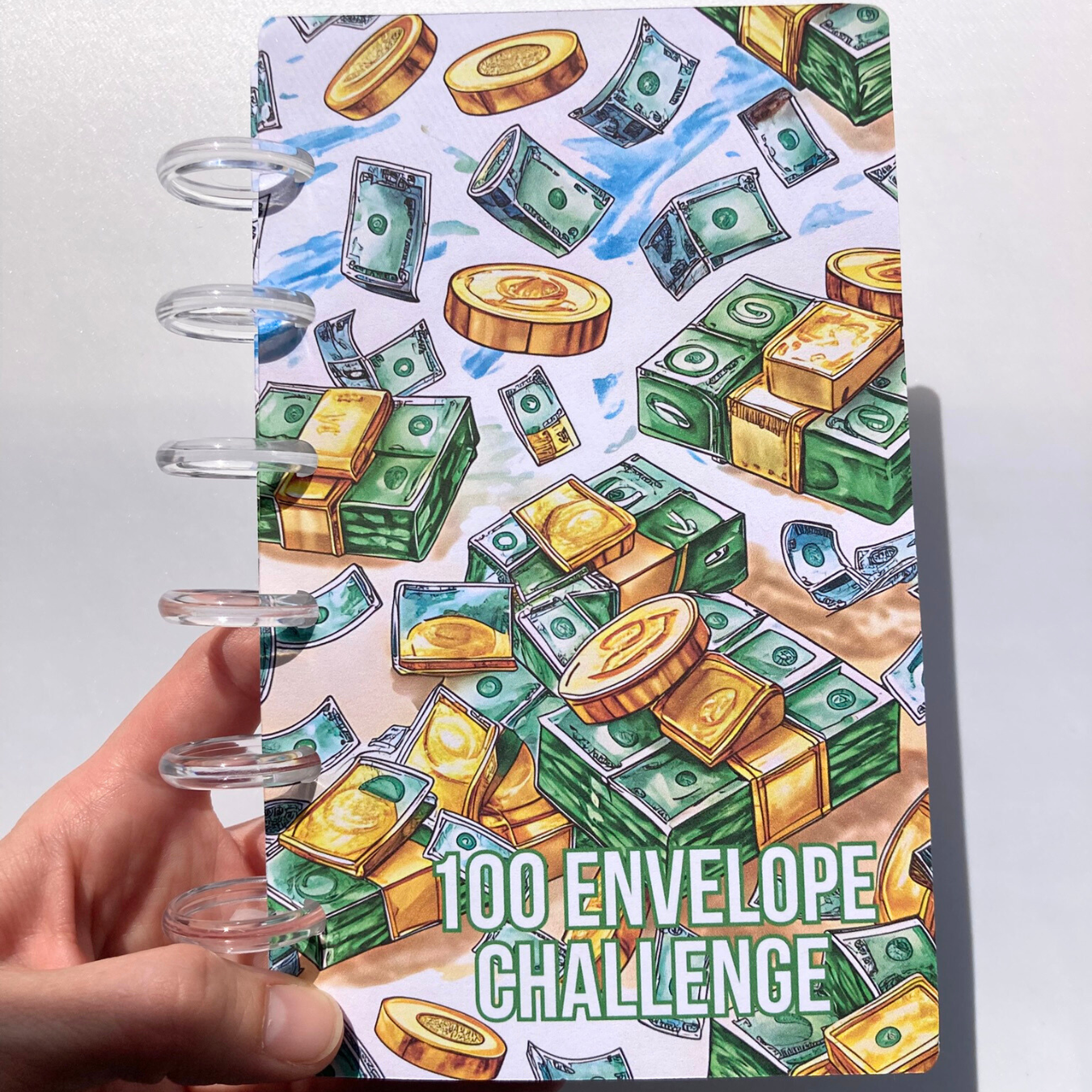 100 Envelope Savings Binder $5,050 Debt Payoff / Money Design | A6 Disc Binder | Cash Budgeting | Money Binder